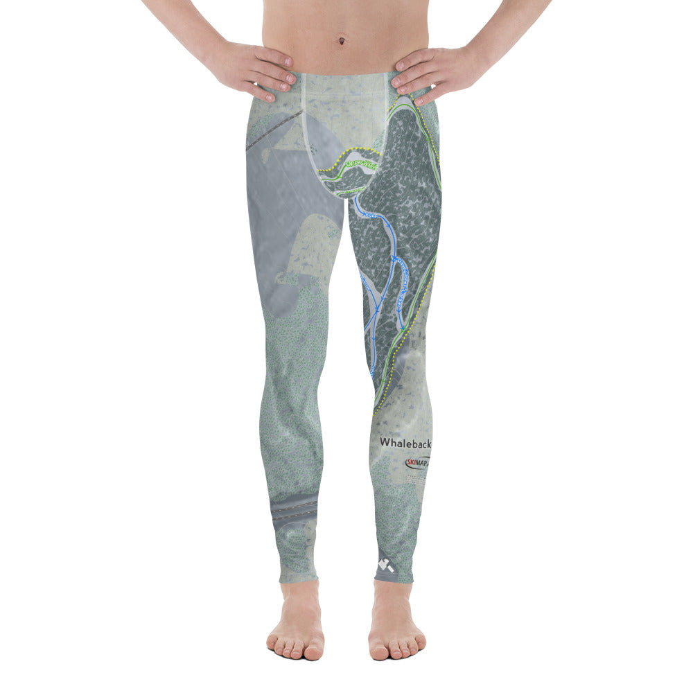 Whaleback Mountain, New Hampshire Ski Trail Map Men&#39;s Base Layer Bottom - Powderaddicts