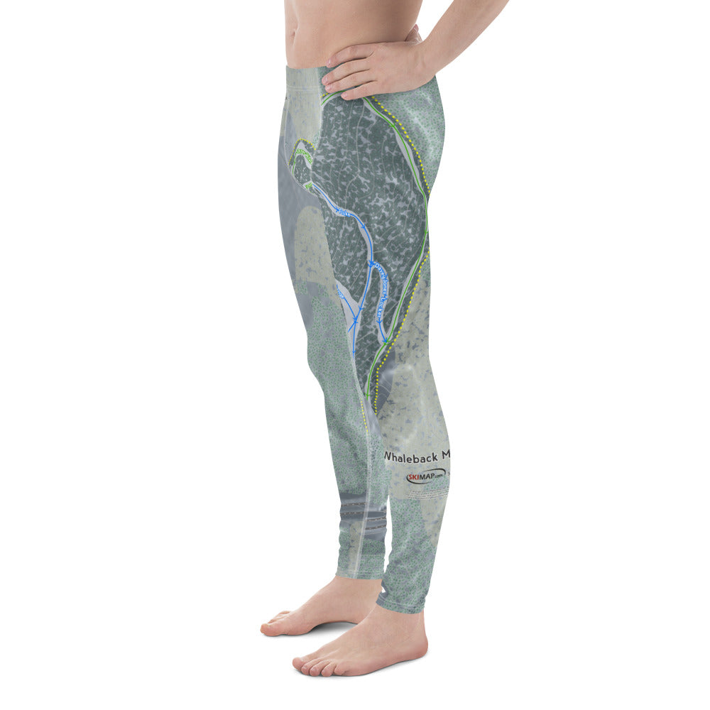 Whaleback Mountain, New Hampshire Ski Trail Map Men's Base Layer Bottom - Powderaddicts