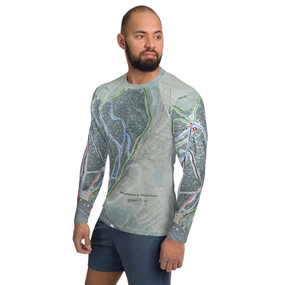 Whaleback Mountain, New Hampshire Ski Trail Map Men's Base Layer Top - Powderaddicts