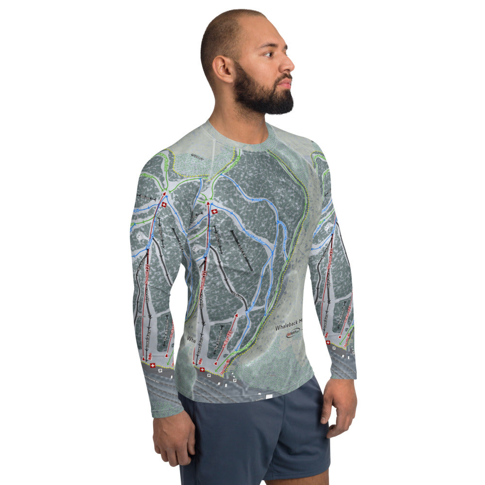 Whaleback Mountain, New Hampshire Ski Trail Map Men's Base Layer Top - Powderaddicts
