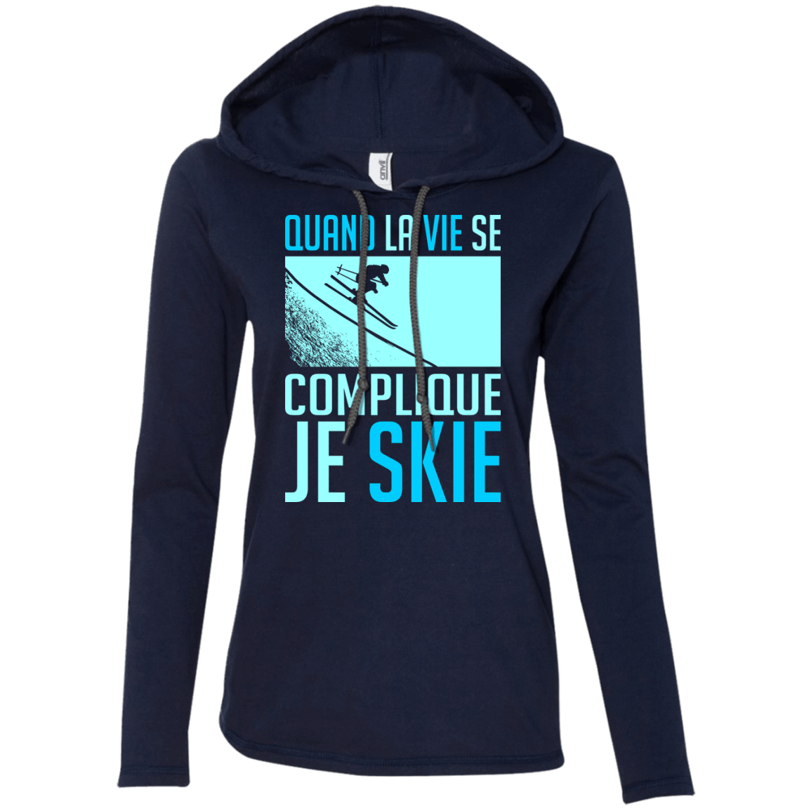 When Life Gets Complicated I Ski - French Hoodies - Powderaddicts