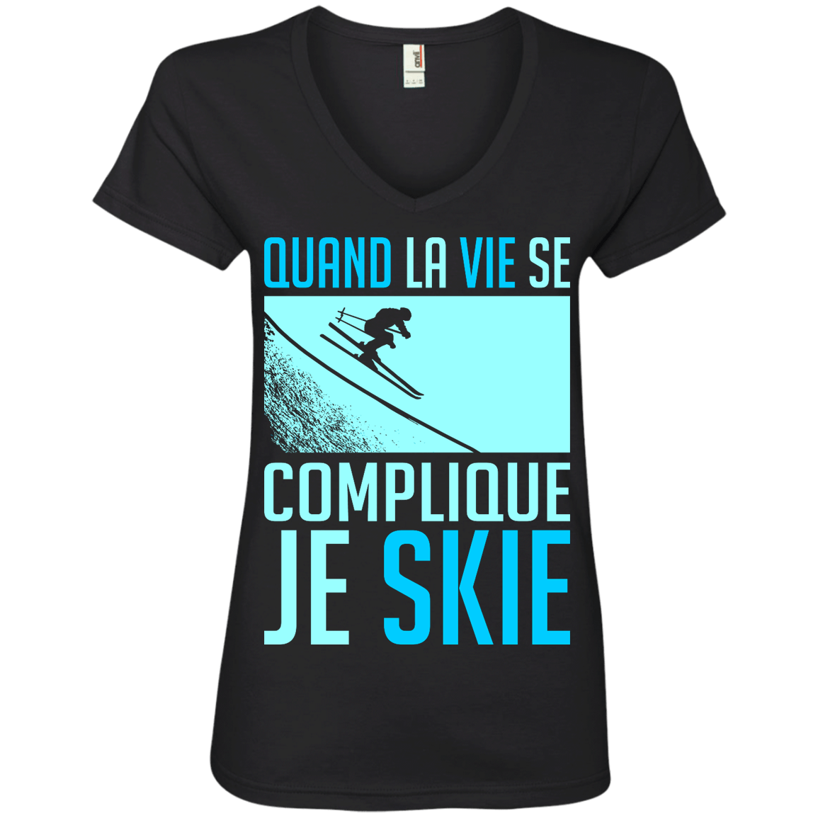 When Life Gets Complicated I Ski - French Ladies Tees - Powderaddicts