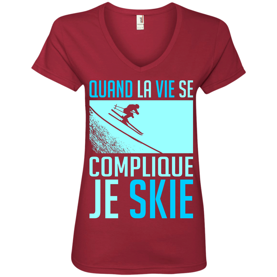 When Life Gets Complicated I Ski - French Ladies Tees - Powderaddicts