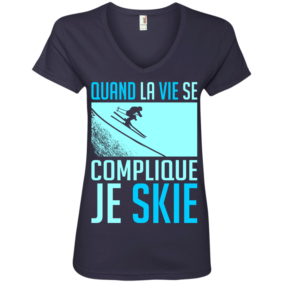 When Life Gets Complicated I Ski - French Ladies Tees - Powderaddicts