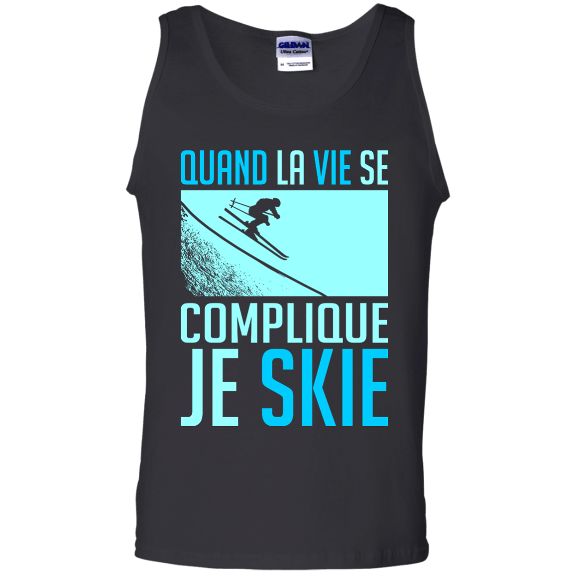 When Life Gets Complicated I Ski - French Tank Tops - Powderaddicts