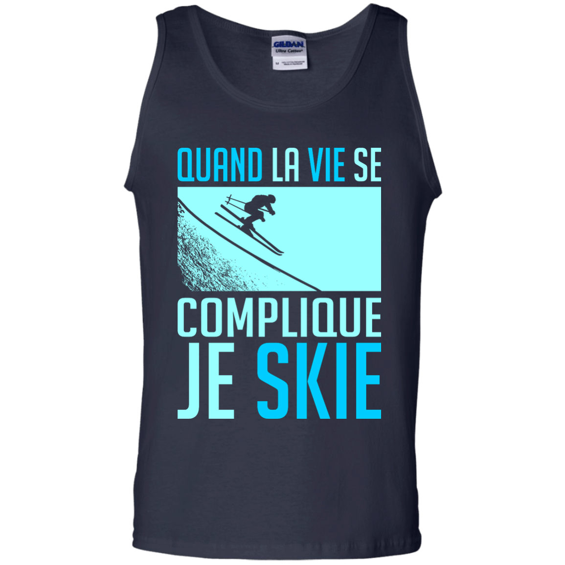 When Life Gets Complicated I Ski - French Tank Tops - Powderaddicts