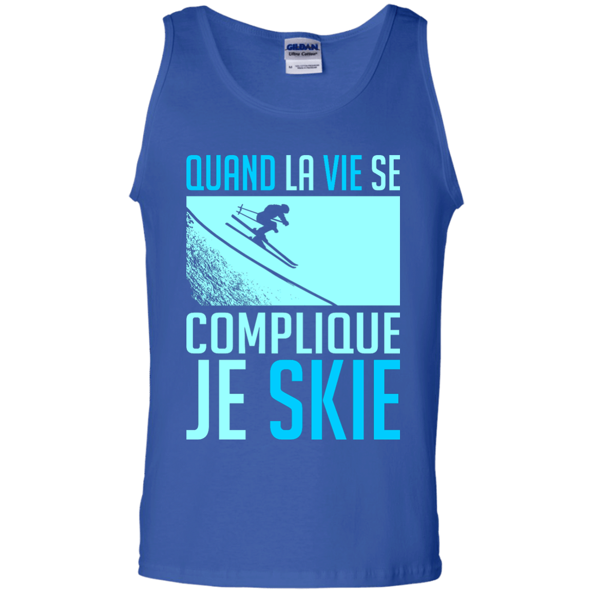 When Life Gets Complicated I Ski - French Tank Tops - Powderaddicts