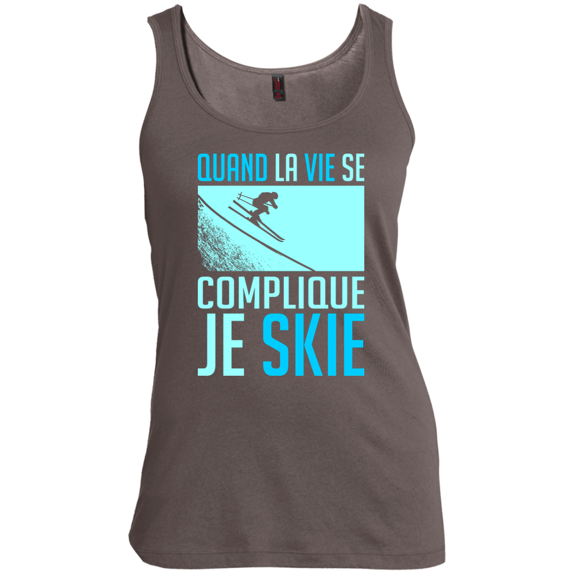 When Life Gets Complicated I Ski - French Tank Tops - Powderaddicts