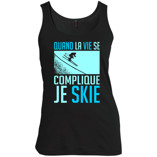 When Life Gets Complicated I Ski - French Tank Tops - Powderaddicts
