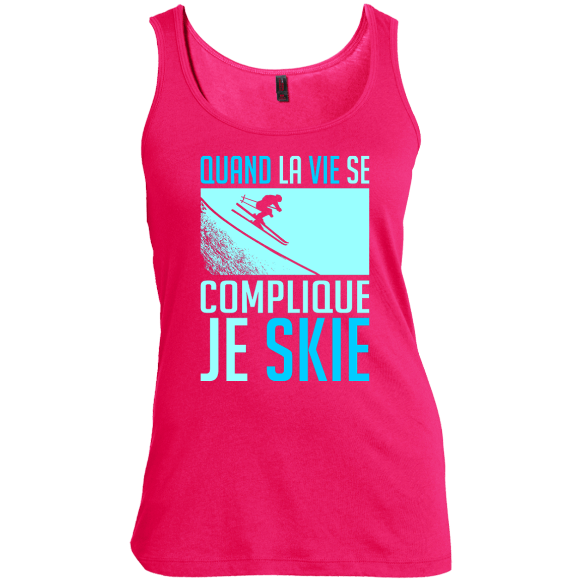 When Life Gets Complicated I Ski - French Tank Tops - Powderaddicts