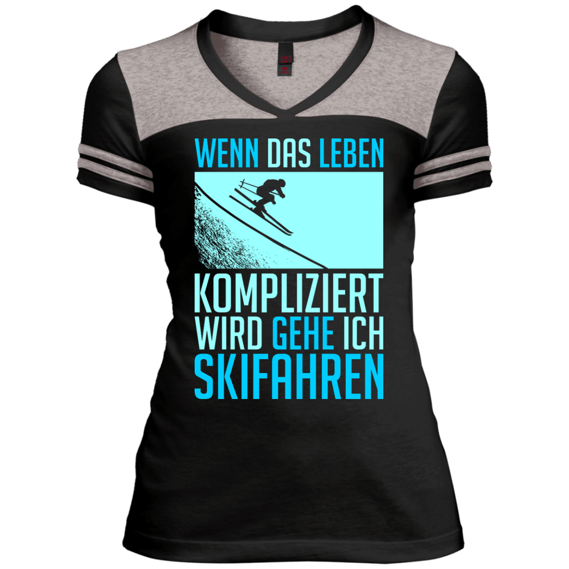 When Life Gets Complicated I Ski - German Ladies Tees - Powderaddicts