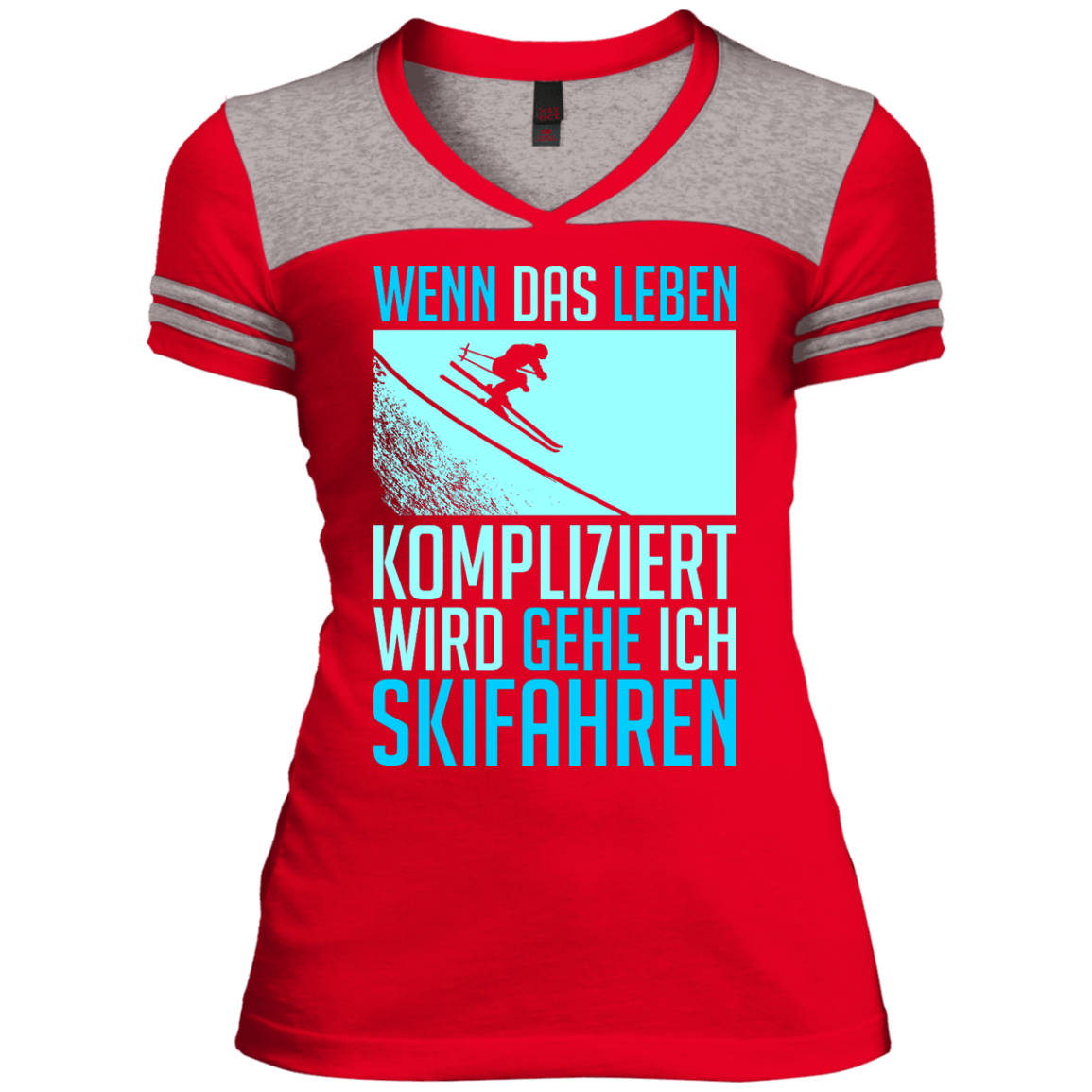When Life Gets Complicated I Ski - German Ladies Tees - Powderaddicts