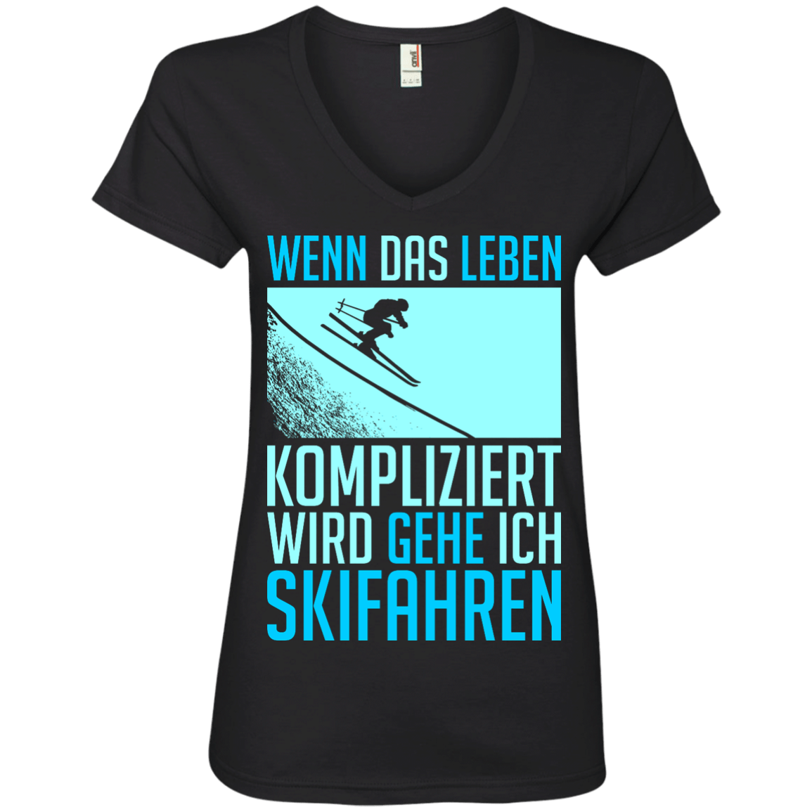 When Life Gets Complicated I Ski - German Ladies Tees - Powderaddicts