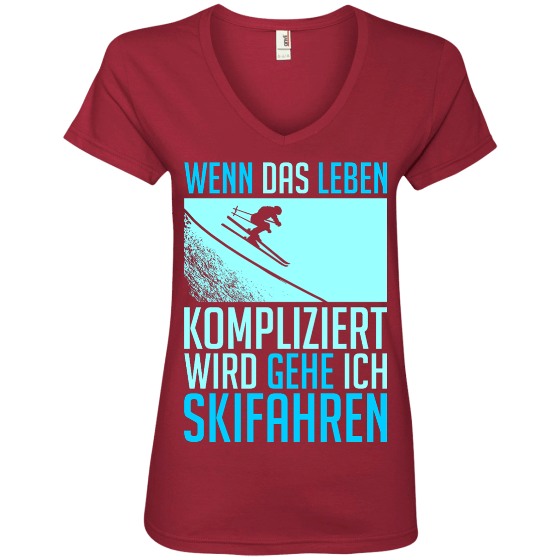 When Life Gets Complicated I Ski - German Ladies Tees - Powderaddicts