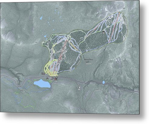 White Pass Ski Trail Map - Metal Print - Powderaddicts