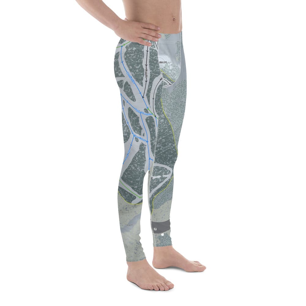 White Pine, Wyoming Ski Trail Map Men's Base Layer Bottom - Powderaddicts