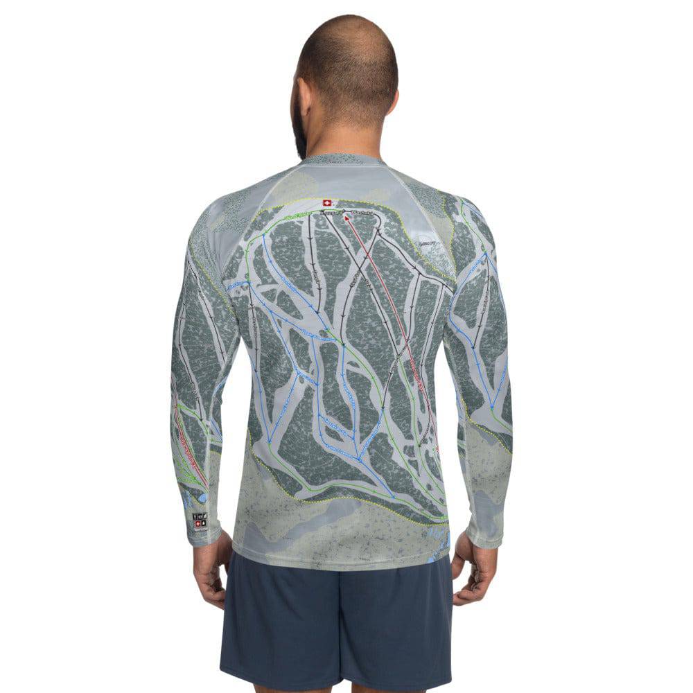 White Pine, Wyoming Ski Trail Map Men's Base Layer Top - Powderaddicts