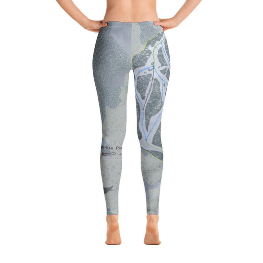 White Pine, Wyoming Ski Trail Map Women's Base Layer Bottom - Powderaddicts