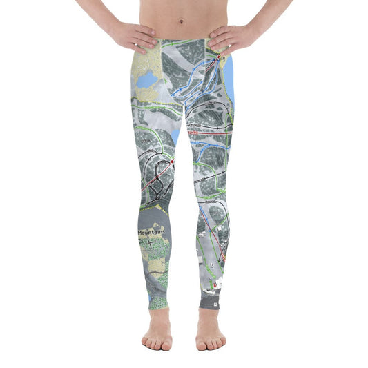 Whitecap Mountains, Wisconsin Ski Trail Map Men's Base Layer Bottom - Powderaddicts