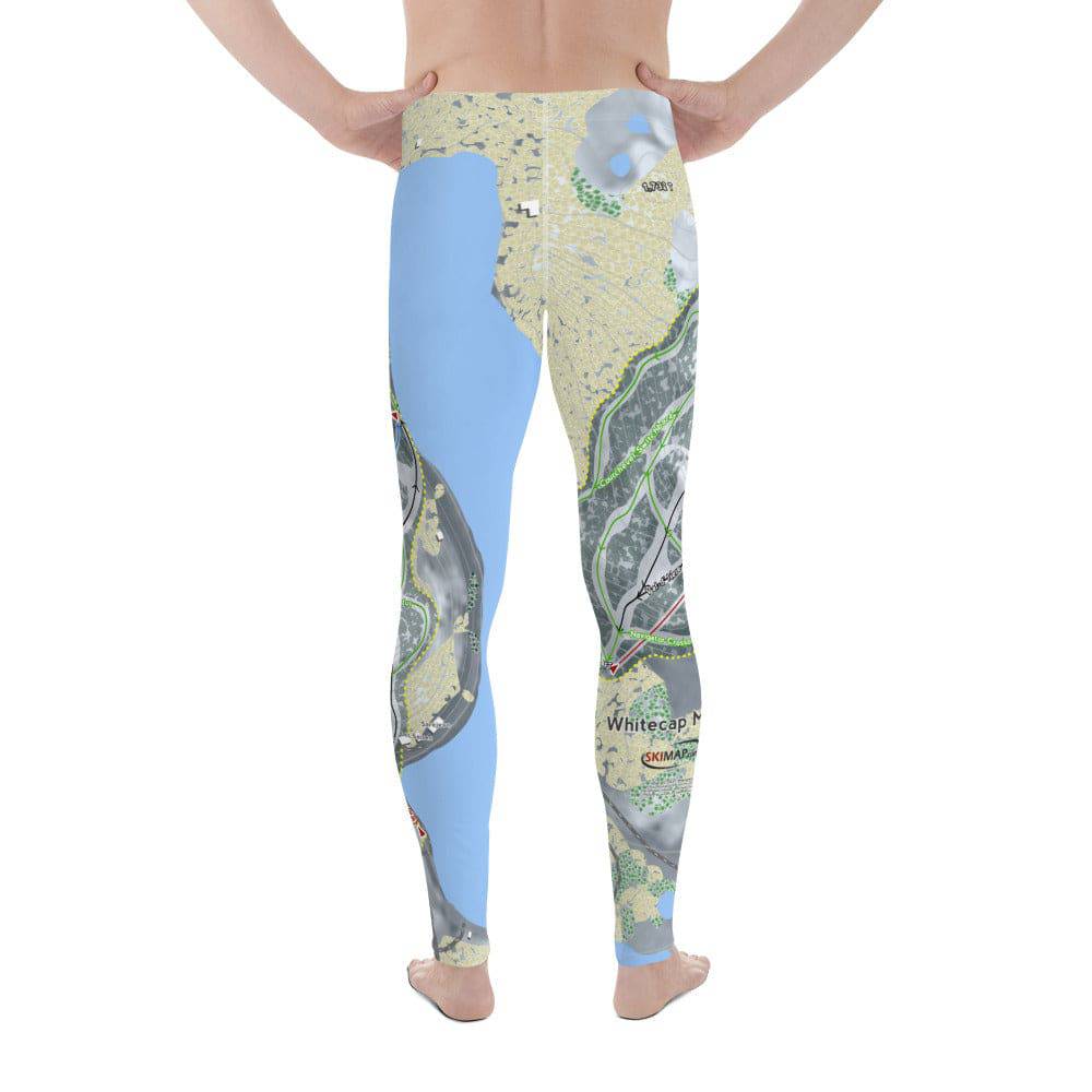 Whitecap Mountains, Wisconsin Ski Trail Map Men's Base Layer Bottom - Powderaddicts