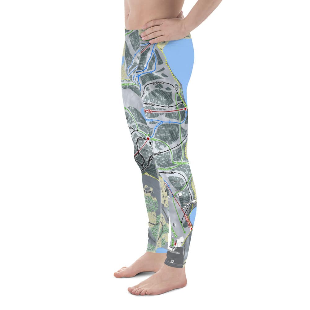 Whitecap Mountains, Wisconsin Ski Trail Map Men's Base Layer Bottom - Powderaddicts