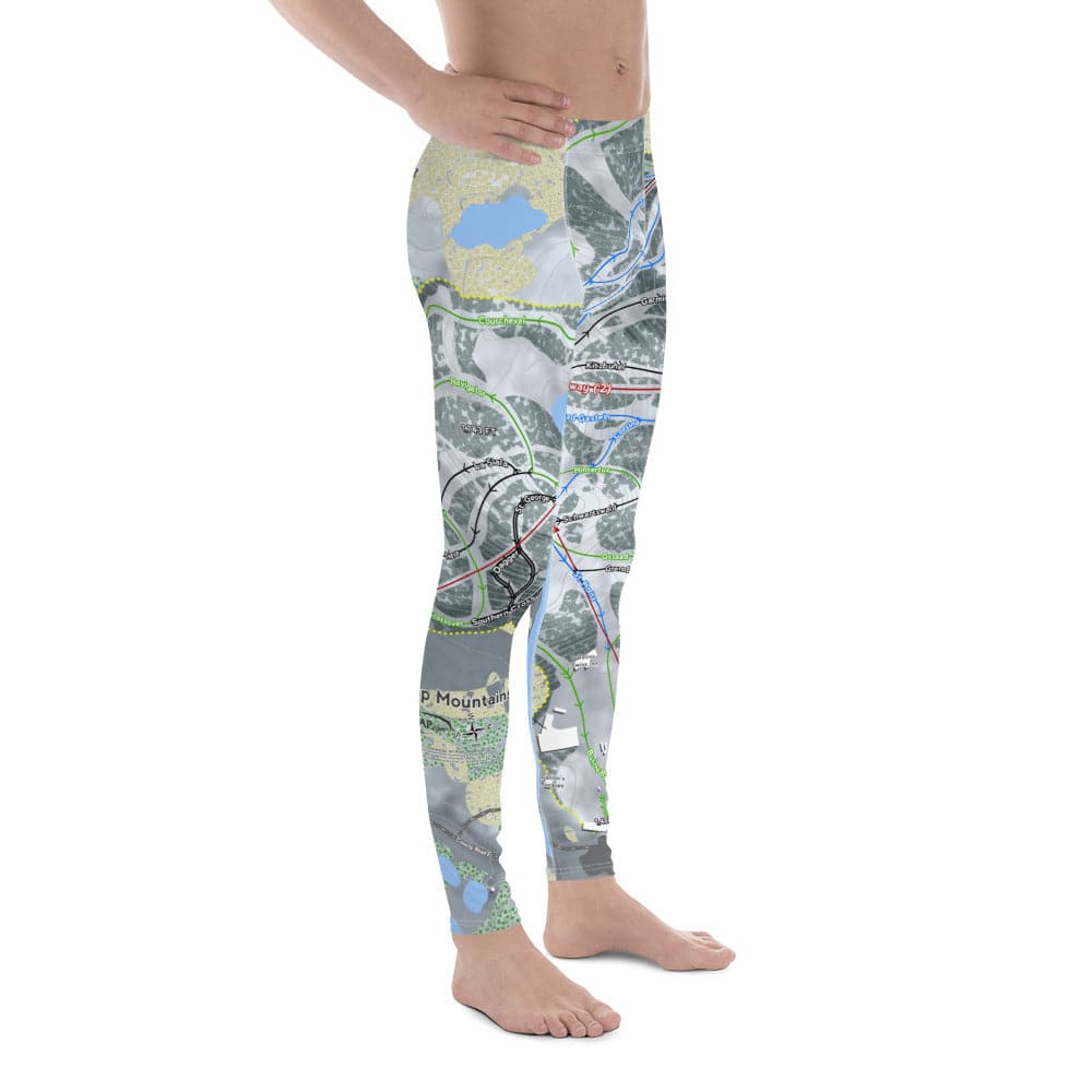 Whitecap Mountains, Wisconsin Ski Trail Map Men's Base Layer Bottom - Powderaddicts