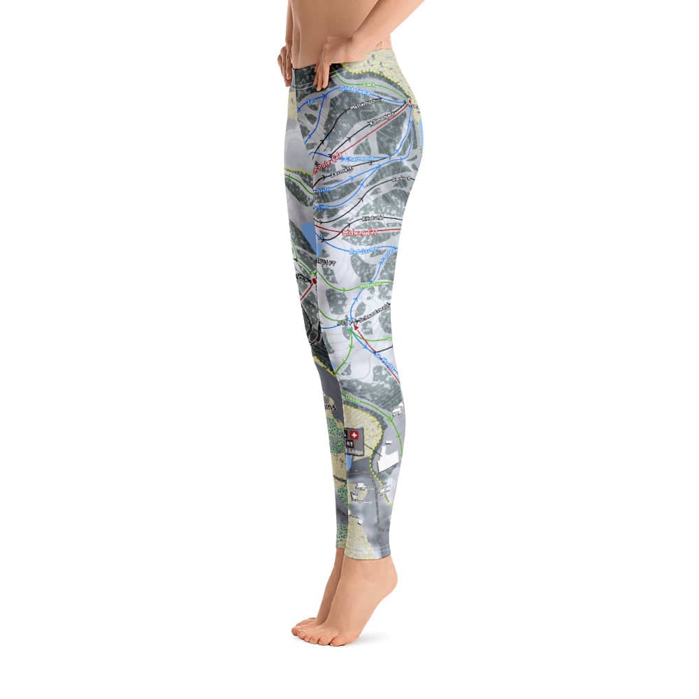 Whitecap Mountains, Wisconsin Ski Trail Map Women's Base Layer Bottom - Powderaddicts