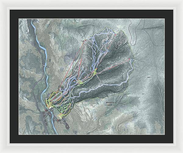 Whiteface Ski Trail Map - Framed Print - Powderaddicts