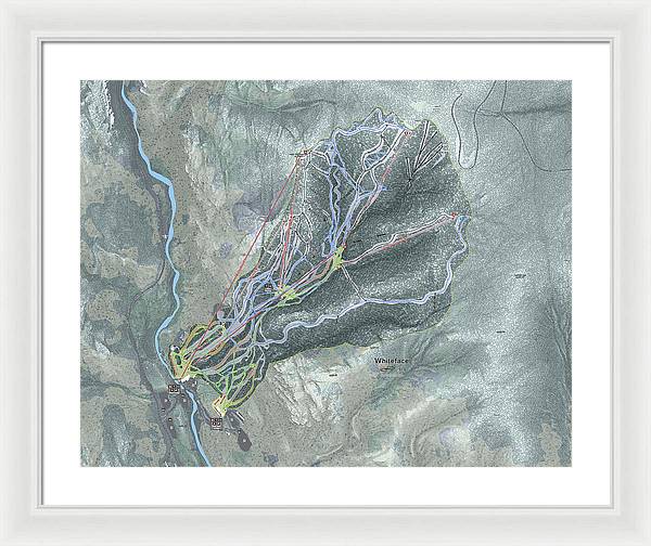 Whiteface Ski Trail Map - Framed Print - Powderaddicts