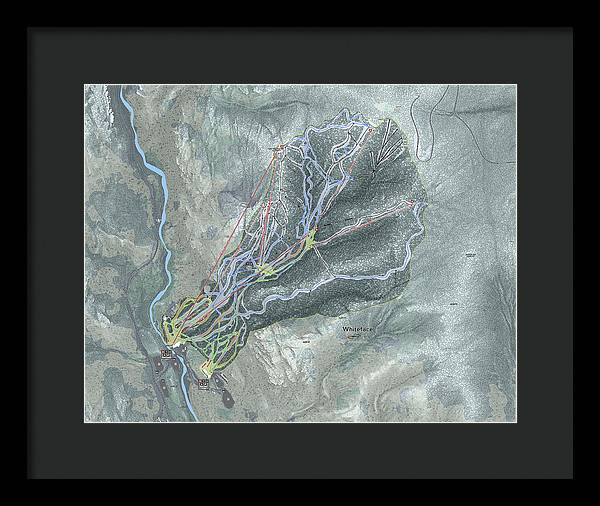 Whiteface Ski Trail Map - Framed Print - Powderaddicts