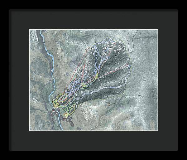 Whiteface Ski Trail Map - Framed Print - Powderaddicts