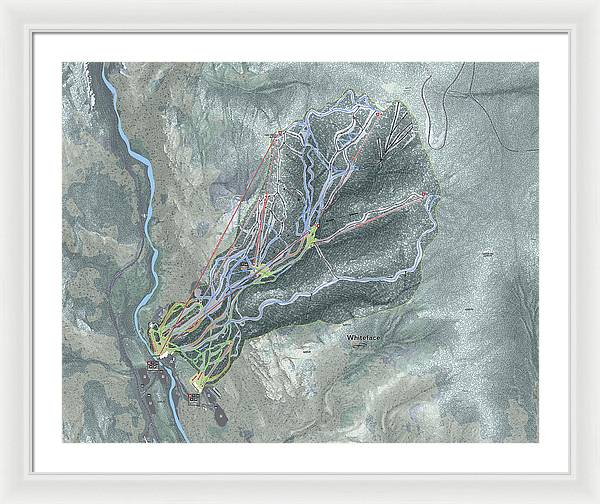 Whiteface Ski Trail Map - Framed Print - Powderaddicts