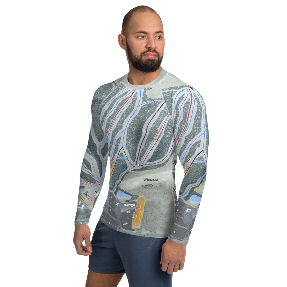Whitetail, Pennsylvania Ski Trail Map Men's Base Layer Top - Powderaddicts
