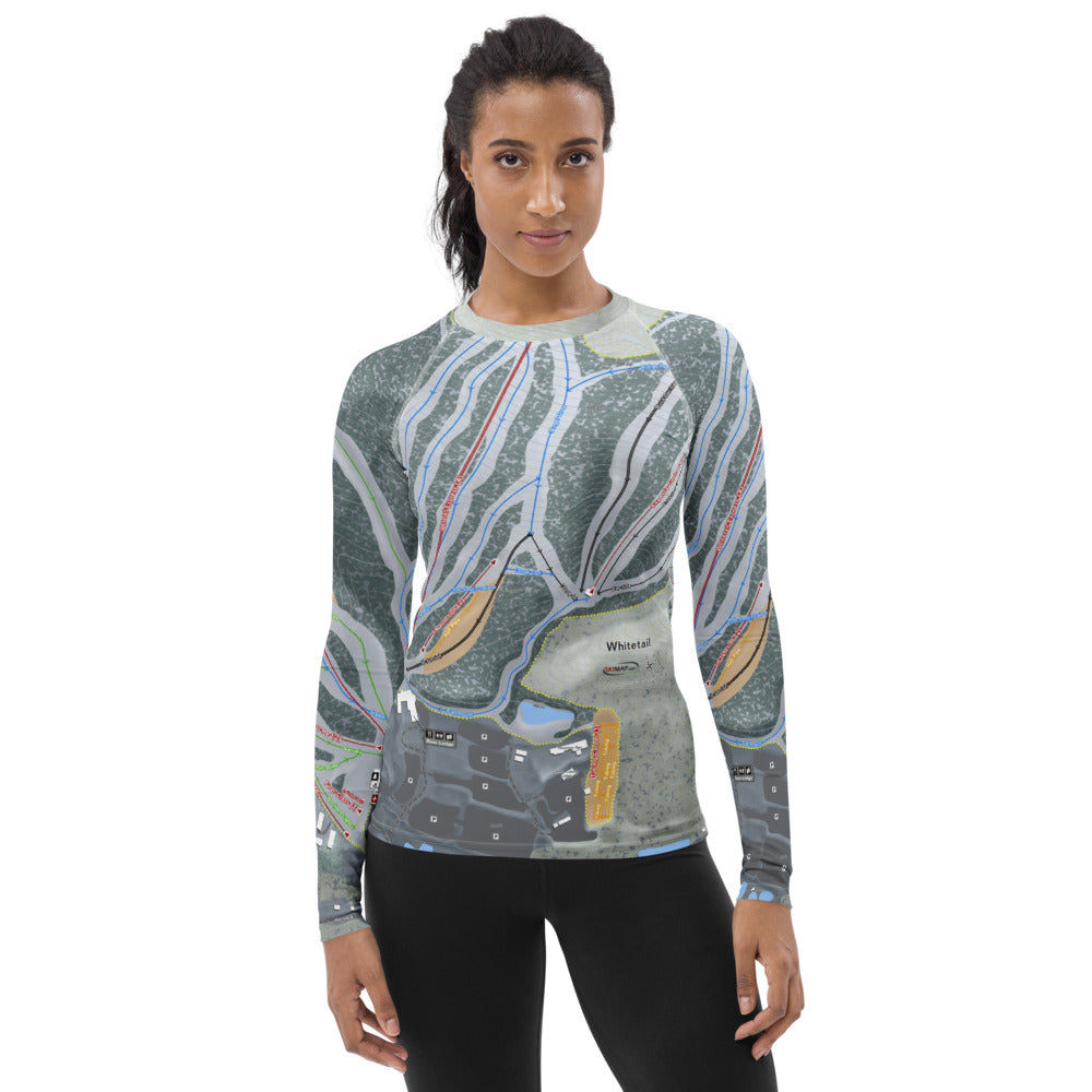 Whitetail, Pennsylvania Ski Trail Map Women's Base Layer Top