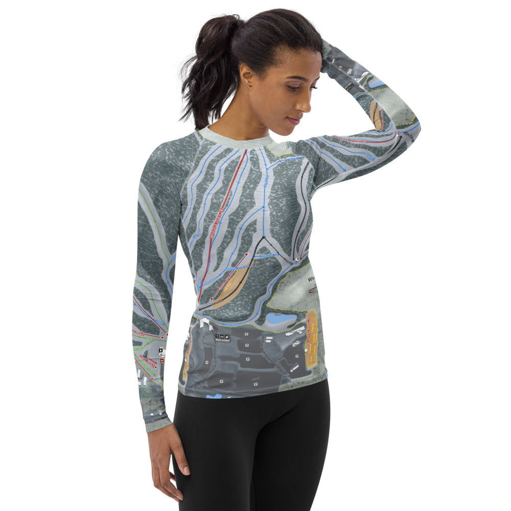 Whitetail, Pennsylvania Ski Trail Map Women&#39;s Base Layer Top - Powderaddicts