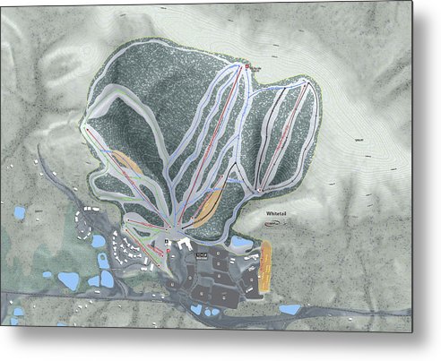 Whitetail Ski Trail Map - Metal Print - Powderaddicts