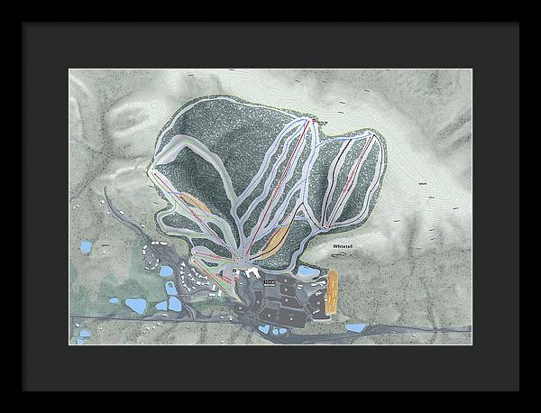 Whitetail Ski Trail Map - Framed Print - Powderaddicts