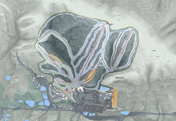 Whitetail Ski Trail Map Art Print