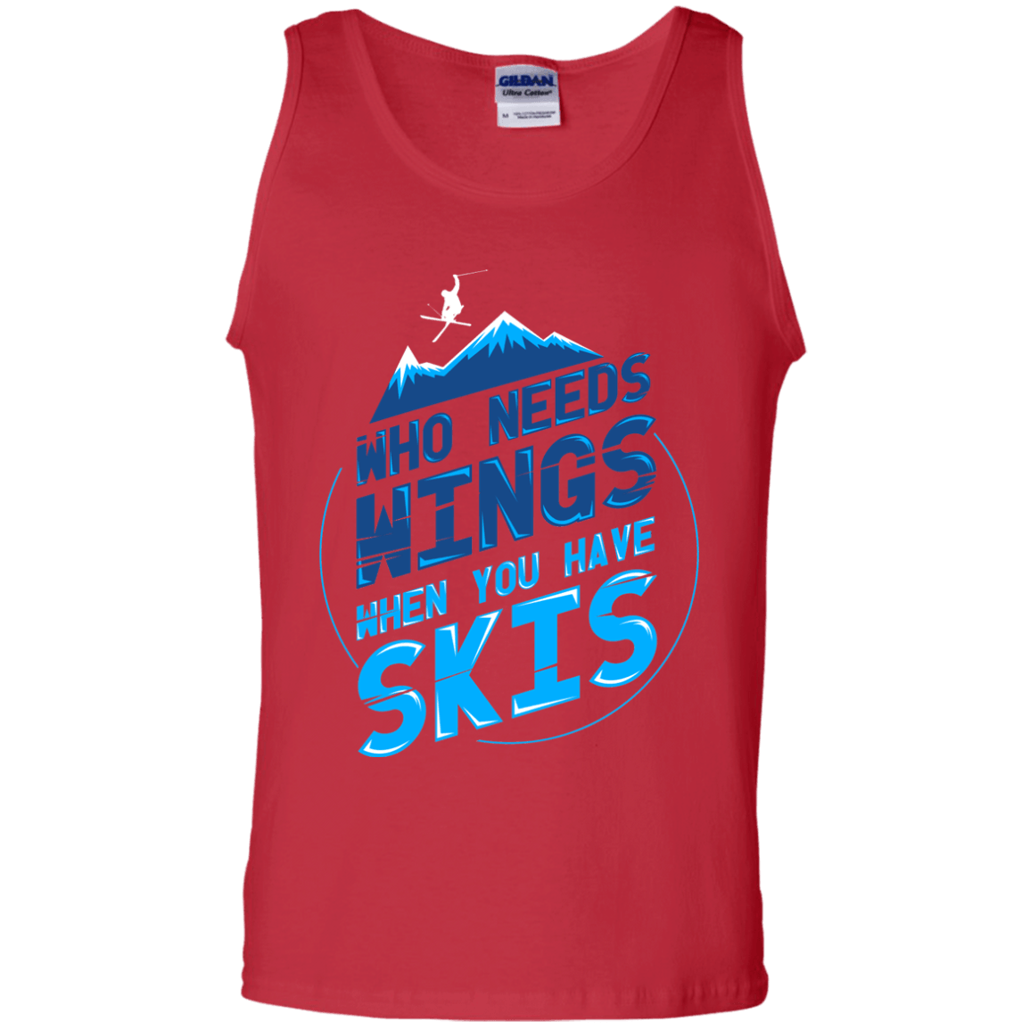 Who Needs Wings When You Have Skis Tank Tops - Powderaddicts