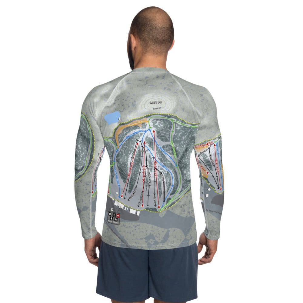 Wild Mountain, Minnesota Ski Trail Map Men's Base Layer Top - Powderaddicts