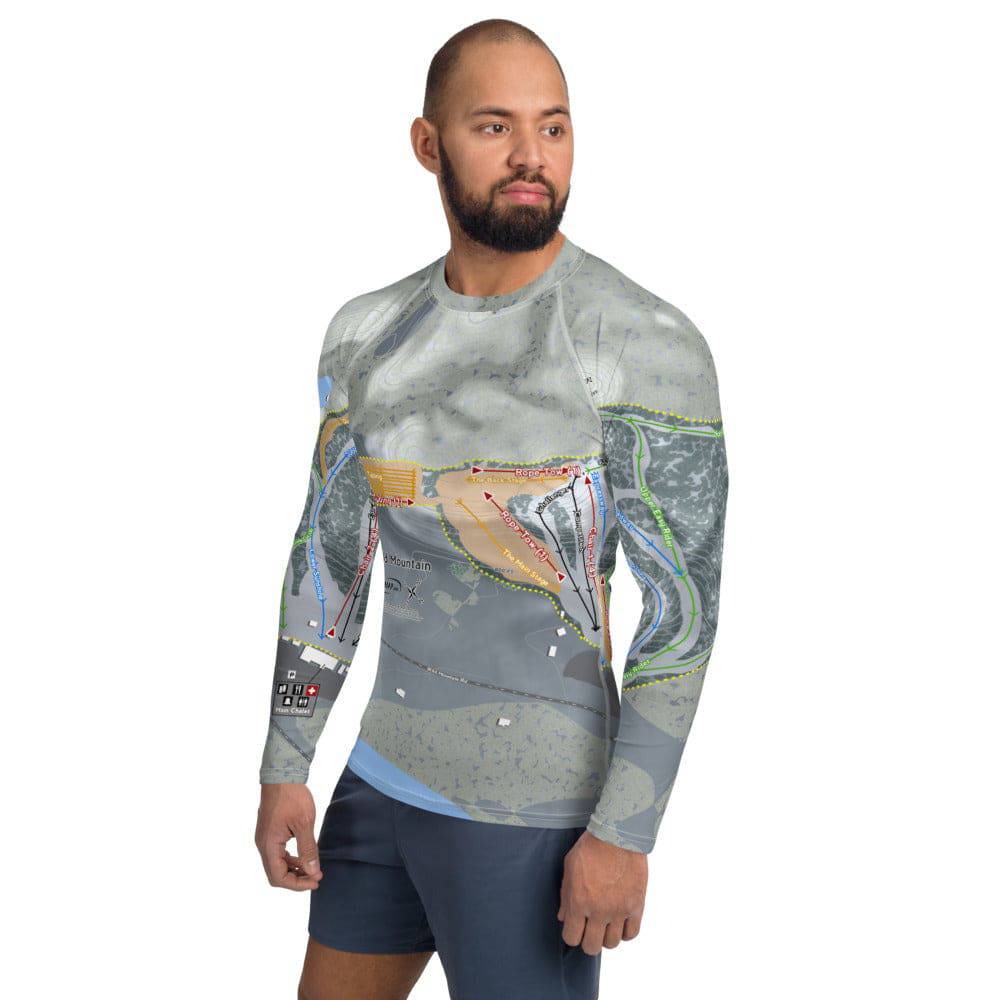 Wild Mountain, Minnesota Ski Trail Map Men's Base Layer Top - Powderaddicts