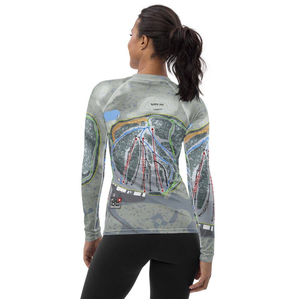 Wild Mountain, Minnesota Ski Trail Map Women's Base Layer Top - Powderaddicts