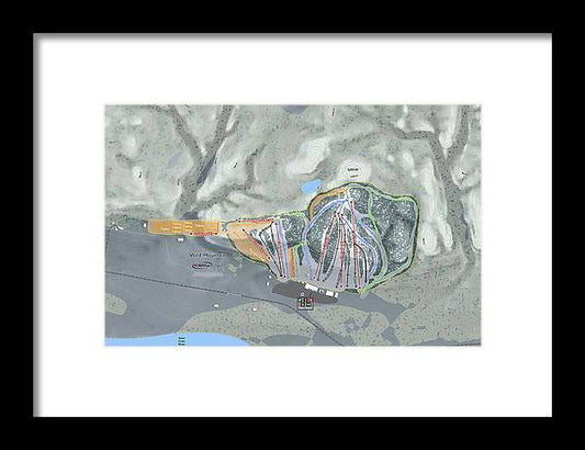 Wild Mountain Ski Trail Map - Framed Print - Powderaddicts