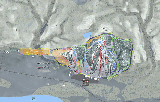 Wild Mountain Ski Trail Map - Art Print - Powderaddicts