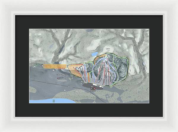 Wild Mountain Ski Trail Map - Framed Print - Powderaddicts