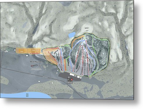 Wild Mountain Ski Trail Map - Metal Print - Powderaddicts