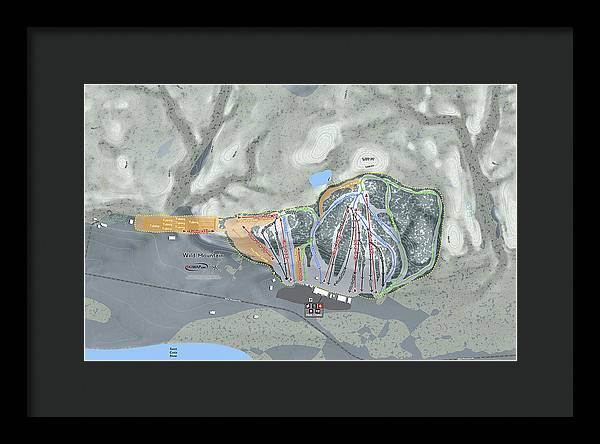 Wild Mountain Ski Trail Map - Framed Print - Powderaddicts
