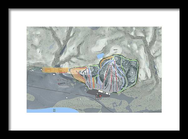 Wild Mountain Ski Trail Map - Framed Print - Powderaddicts