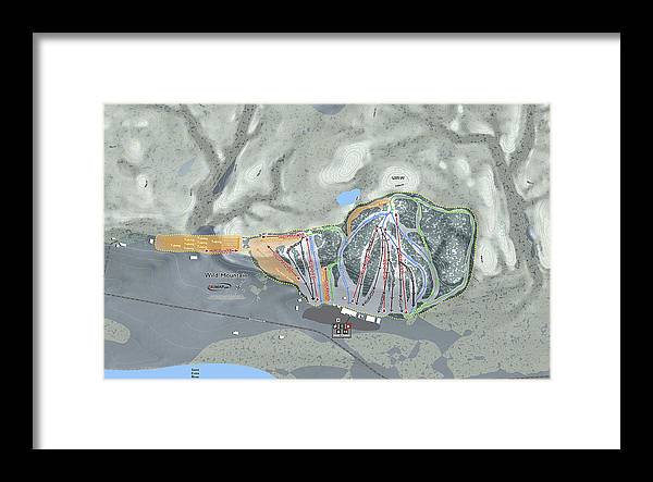 Wild Mountain Ski Trail Map - Framed Print - Powderaddicts