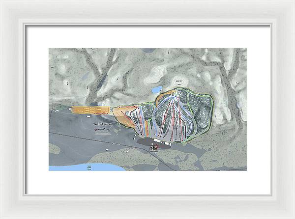 Wild Mountain Ski Trail Map - Framed Print - Powderaddicts